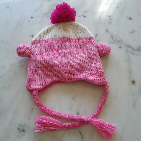 Knit Cap or Beanie - Pink Monkey - Picture 4 of 5